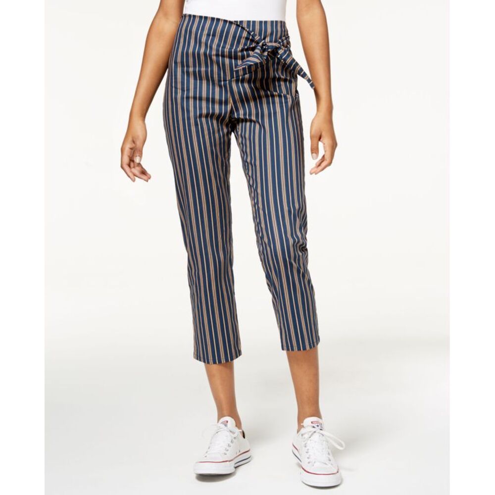 Be Bop Juniors Striped Tie Waist Cropped Pants